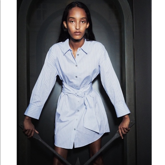 Zara Dresses & Skirts - Zara Blue Striped Mini Dress